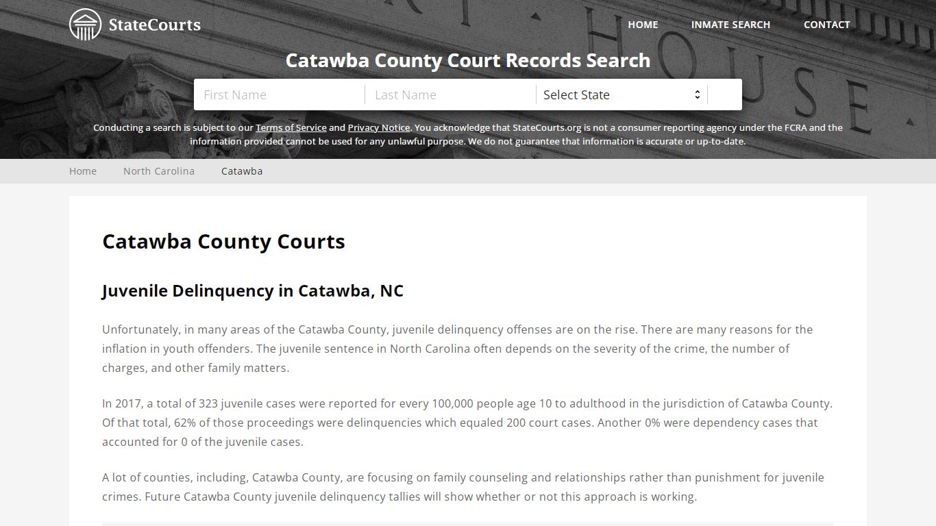Catawba County, NC Courts - Records & Cases - StateCourts